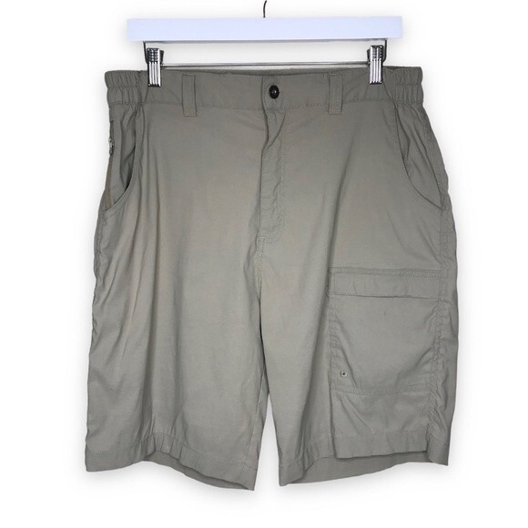 Rustic Ridge Fishing Hiking Outdoor Cargo Pocket Flat Front Tan Shorts Men Large - Picture 1 of 12